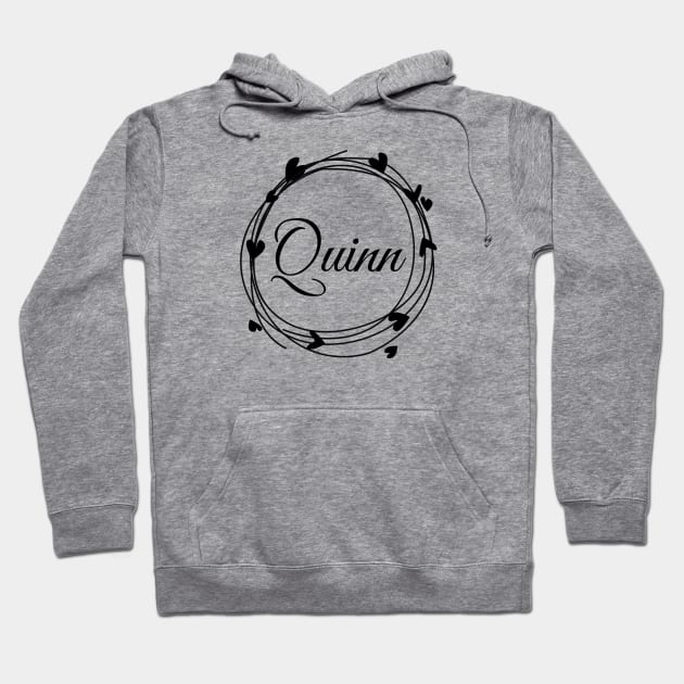Quinn name cute design Hoodie by BrightLightArts